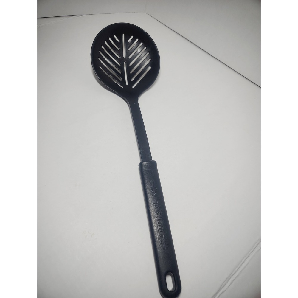 Calphalon Slotted Spoon Black Nylon Heat Resistant Nonstick cook Utensil 12.5in